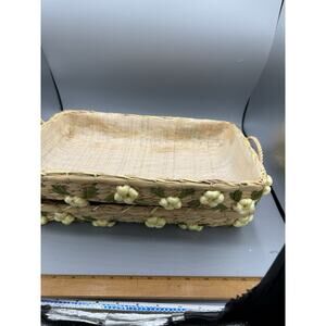 2 Vintage Wicker Baskets Repair Project Farmhouse Craft Decor AS IS